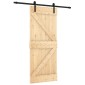 vidaXL Συρόμενη Πόρτα Φυσικό και Μαύρο 85 x 210 cm