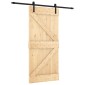 vidaXL Συρόμενη Πόρτα Φυσικό και Μαύρο 95 x 210 cm
