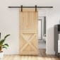 vidaXL Συρόμενη Πόρτα Φυσικό και Μαύρο 85 x 210 cm