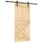 vidaXL Συρόμενη Πόρτα Φυσικό και Μαύρο 95 x 210 cm