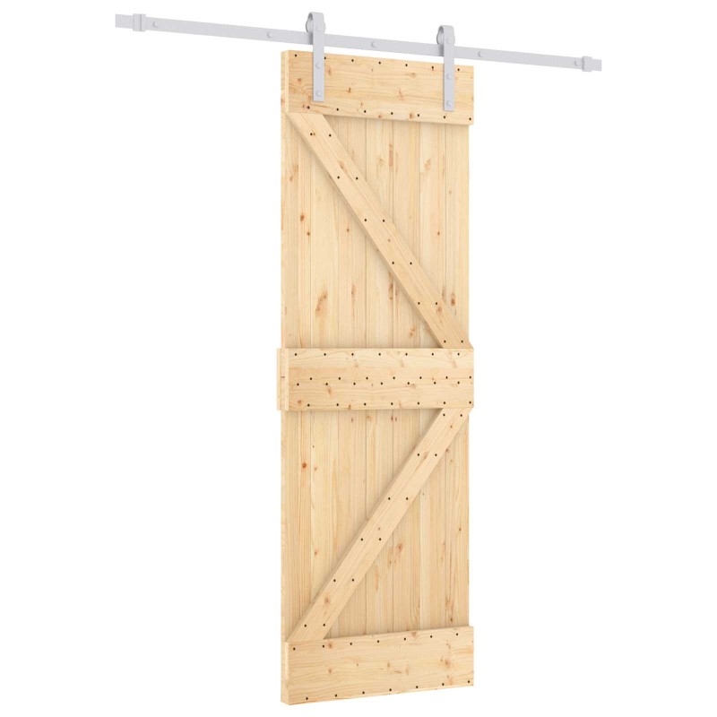 vidaXL Συρόμενη Πόρτα Φυσικό και Λευκό 70 x 210 cm