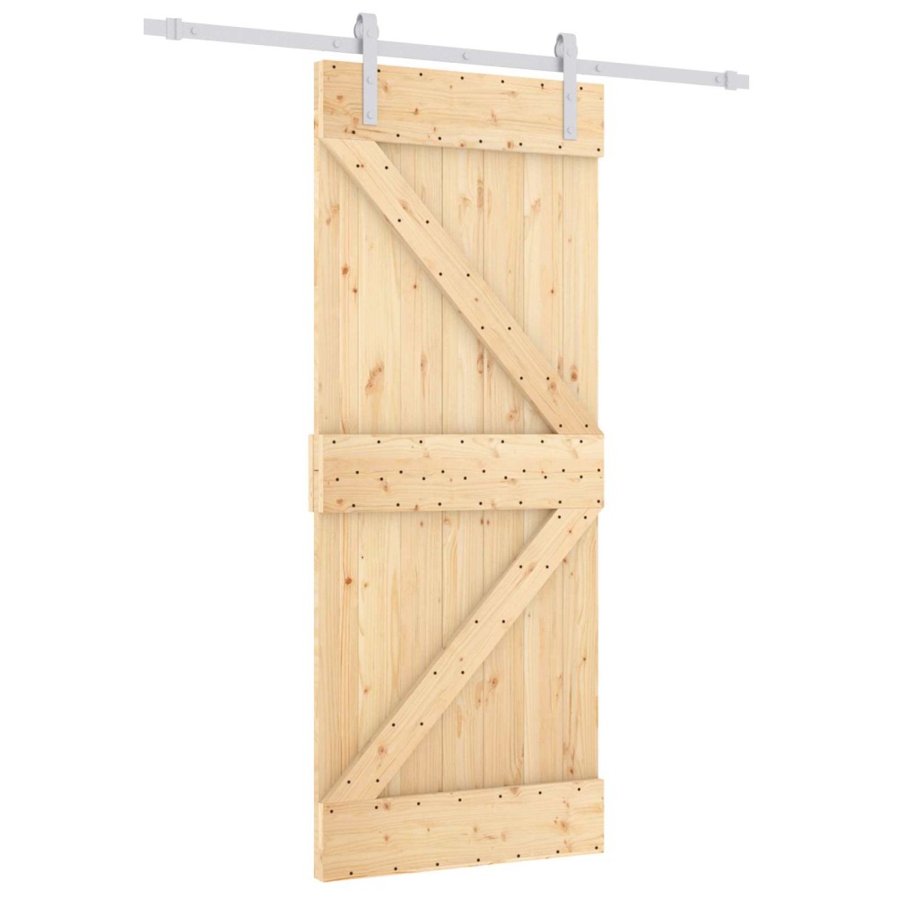 vidaXL Συρόμενη Πόρτα Φυσικό και Λευκό 85 x 210 cm