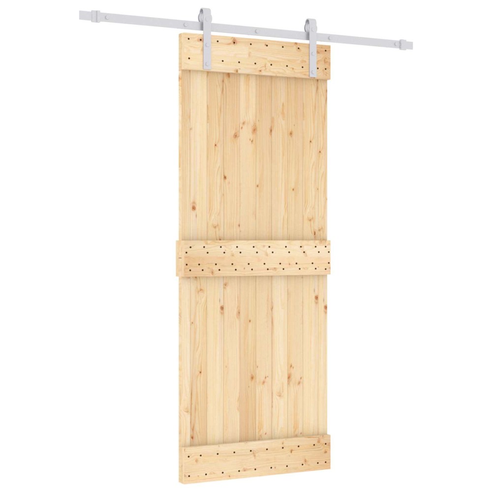 vidaXL Συρόμενη Πόρτα Φυσικό και Λευκό 80 x 210 cm