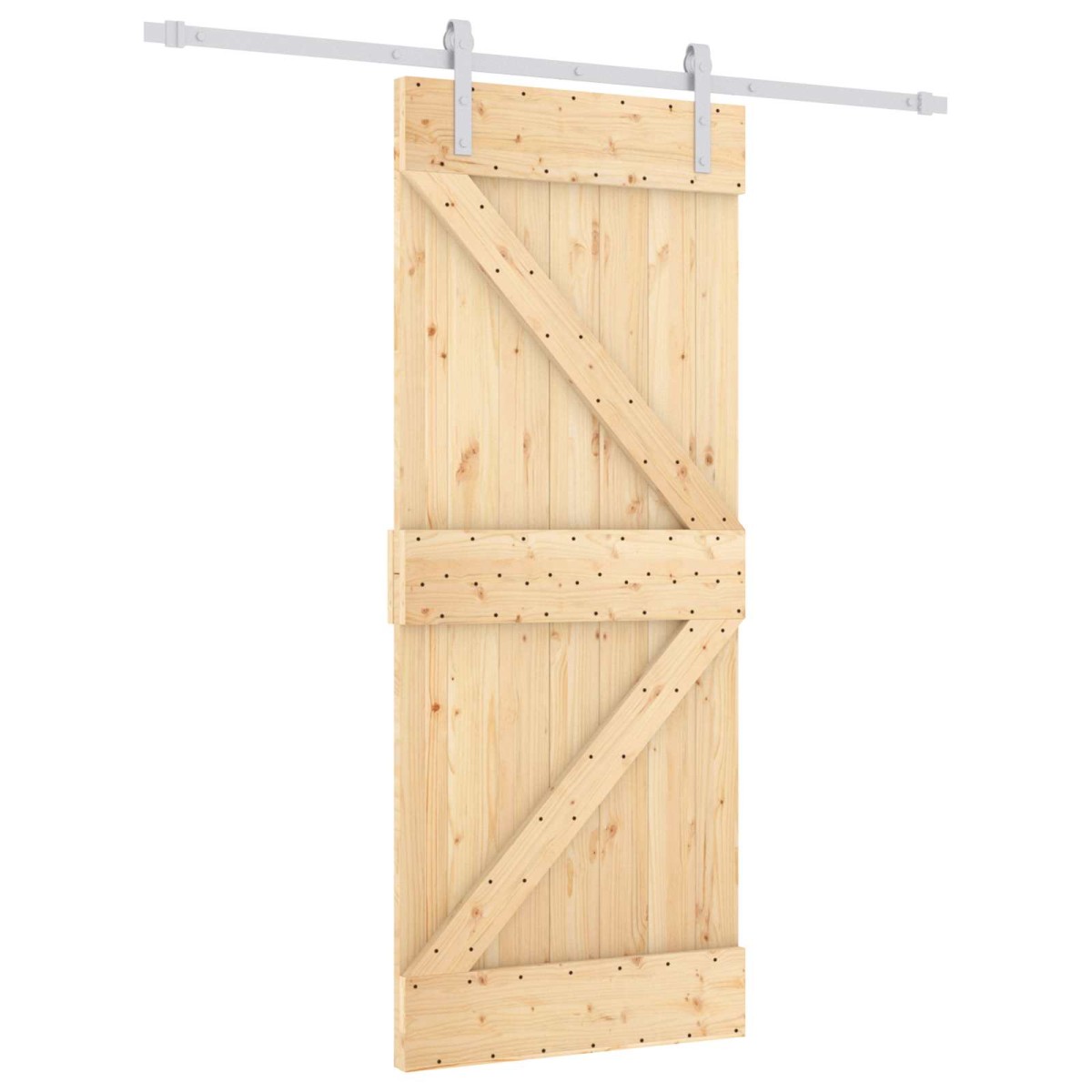 vidaXL Συρόμενη Πόρτα Φυσικό και Λευκό 85 x 210 cm