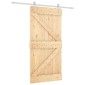 vidaXL Συρόμενη Πόρτα Φυσικό και Λευκό 100 x 210 cm Μασίφ Ξύλο Πεύκου