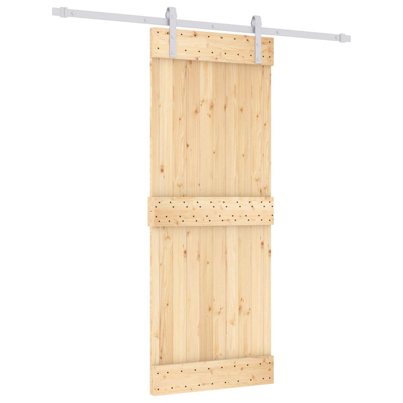 vidaXL Συρόμενη Πόρτα Φυσικό και Λευκό 80 x 210 cm