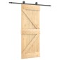 vidaXL Συρόμενη Πόρτα Φυσικό και Μαύρο 85 x 210 cm