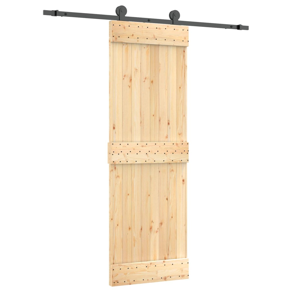 vidaXL Συρόμενη Πόρτα Φυσικό και Μαύρο 70 x 210 cm