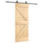 vidaXL Συρόμενη Πόρτα Φυσικό και Μαύρο 85 x 210 cm