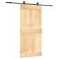 vidaXL Συρόμενη Πόρτα Φυσικό και Μαύρο 95 x 210 cm