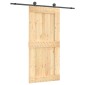 vidaXL Συρόμενη Πόρτα Φυσικό και Μαύρο 95 x 210 cm