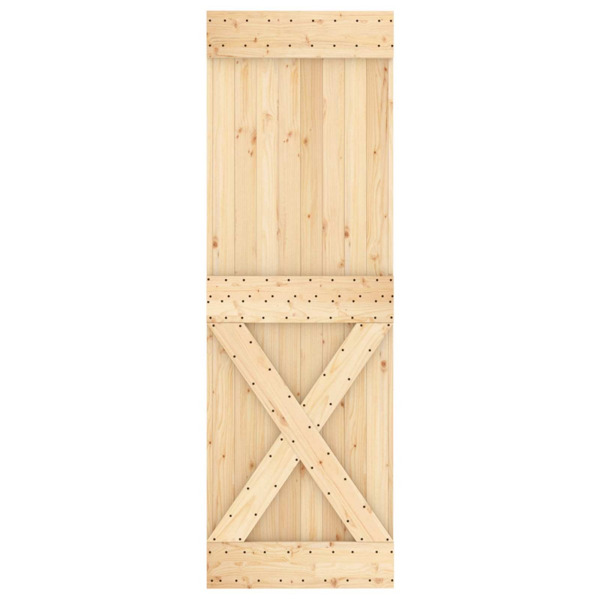 vidaXL Συρόμενη Πόρτα Φυσικό και Μαύρο 70 x 210 cm