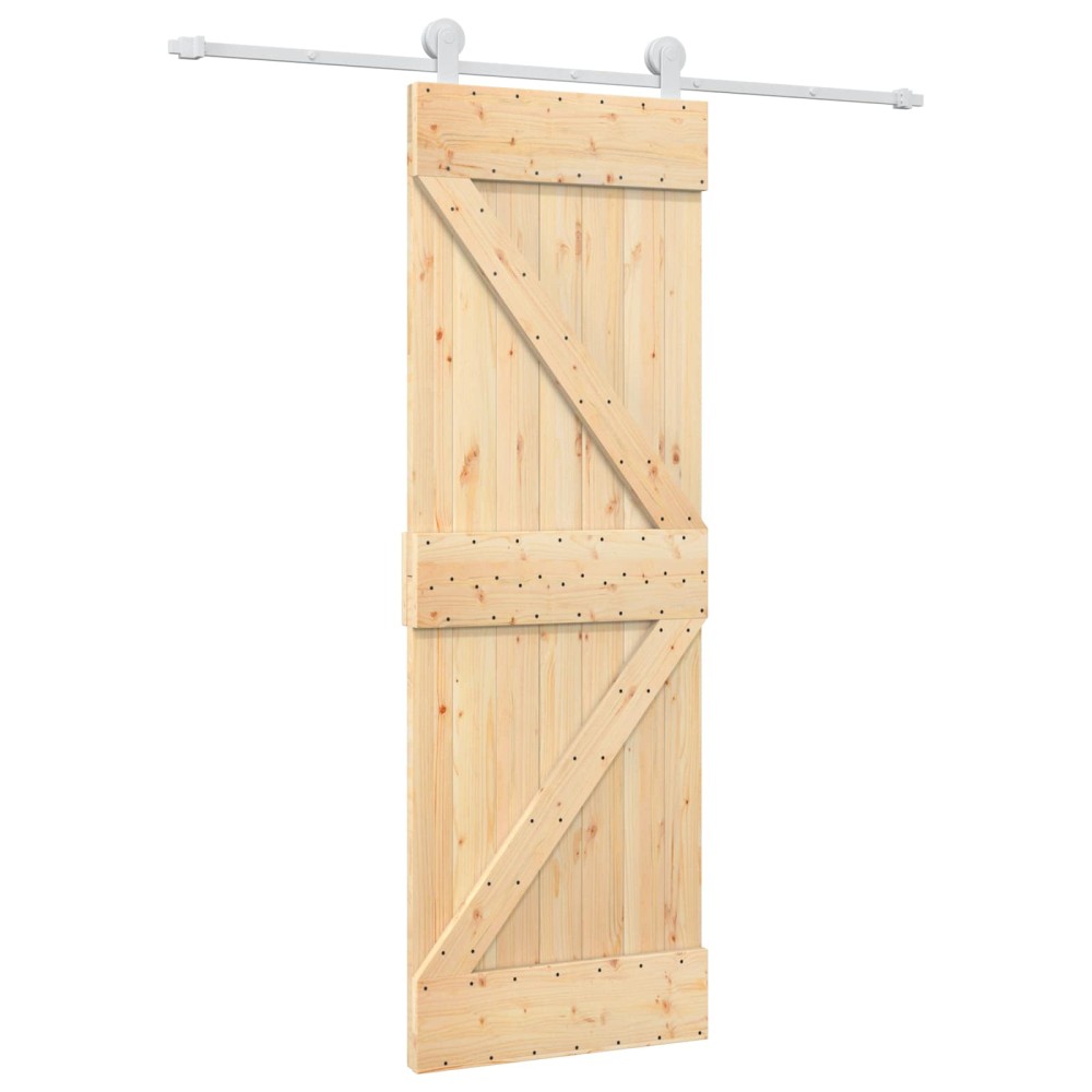 vidaXL Συρόμενη Πόρτα Φυσικό και Λευκό 70 x 210 cm