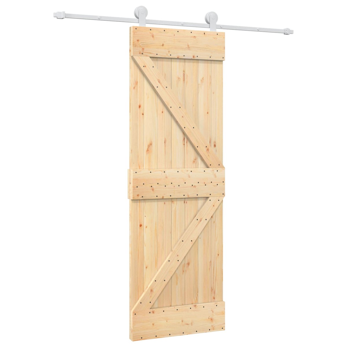 vidaXL Συρόμενη Πόρτα Φυσικό και Λευκό 70 x 210 cm