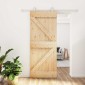 vidaXL Συρόμενη Πόρτα Φυσικό και Λευκό 85 x 210 cm