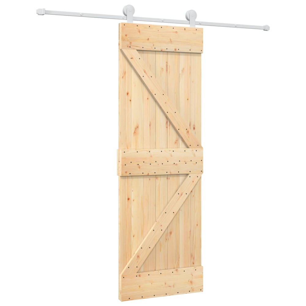 vidaXL Συρόμενη Πόρτα Φυσικό και Λευκό 70 x 210 cm