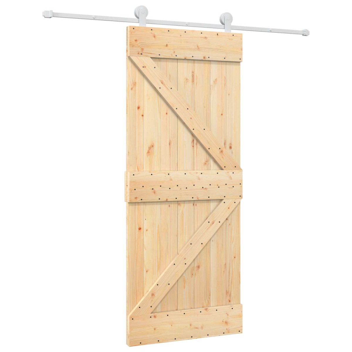 vidaXL Συρόμενη Πόρτα Φυσικό και Λευκό 85 x 210 cm