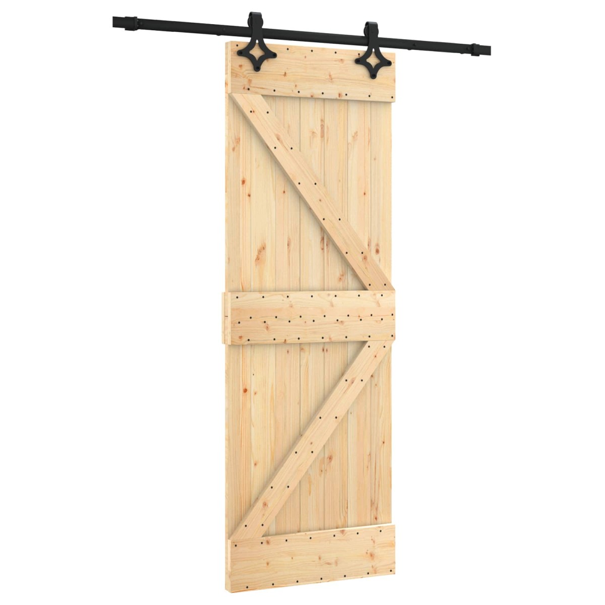 vidaXL Συρόμενη Πόρτα Φυσικό και Μαύρο 70 x 210 cm