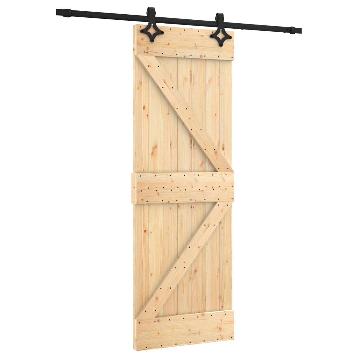 vidaXL Συρόμενη Πόρτα Φυσικό και Μαύρο 70 x 210 cm