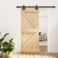 vidaXL Συρόμενη Πόρτα Φυσικό και Μαύρο 85 x 210 cm