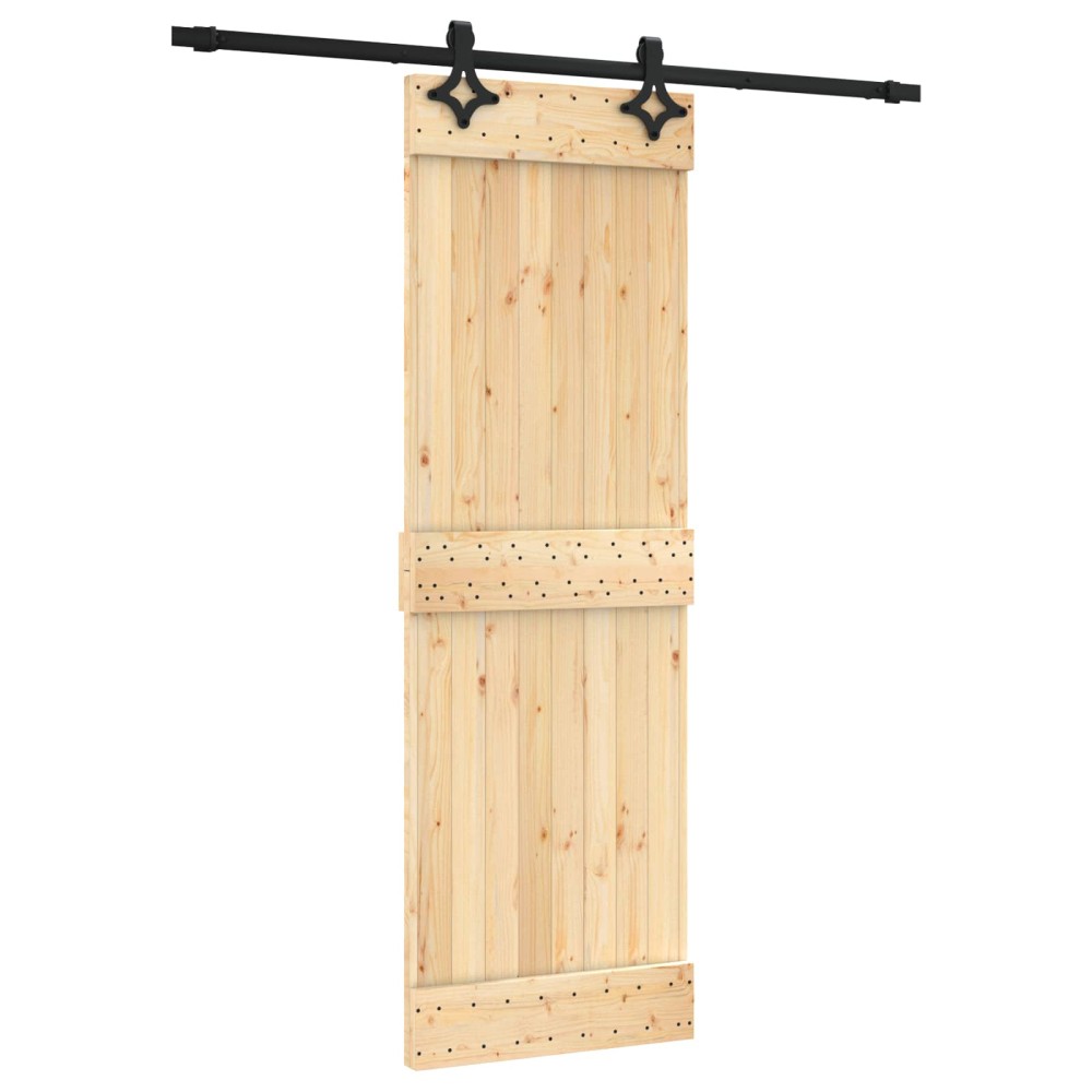 vidaXL Συρόμενη Πόρτα Φυσικό και Μαύρο 70 x 210 cm