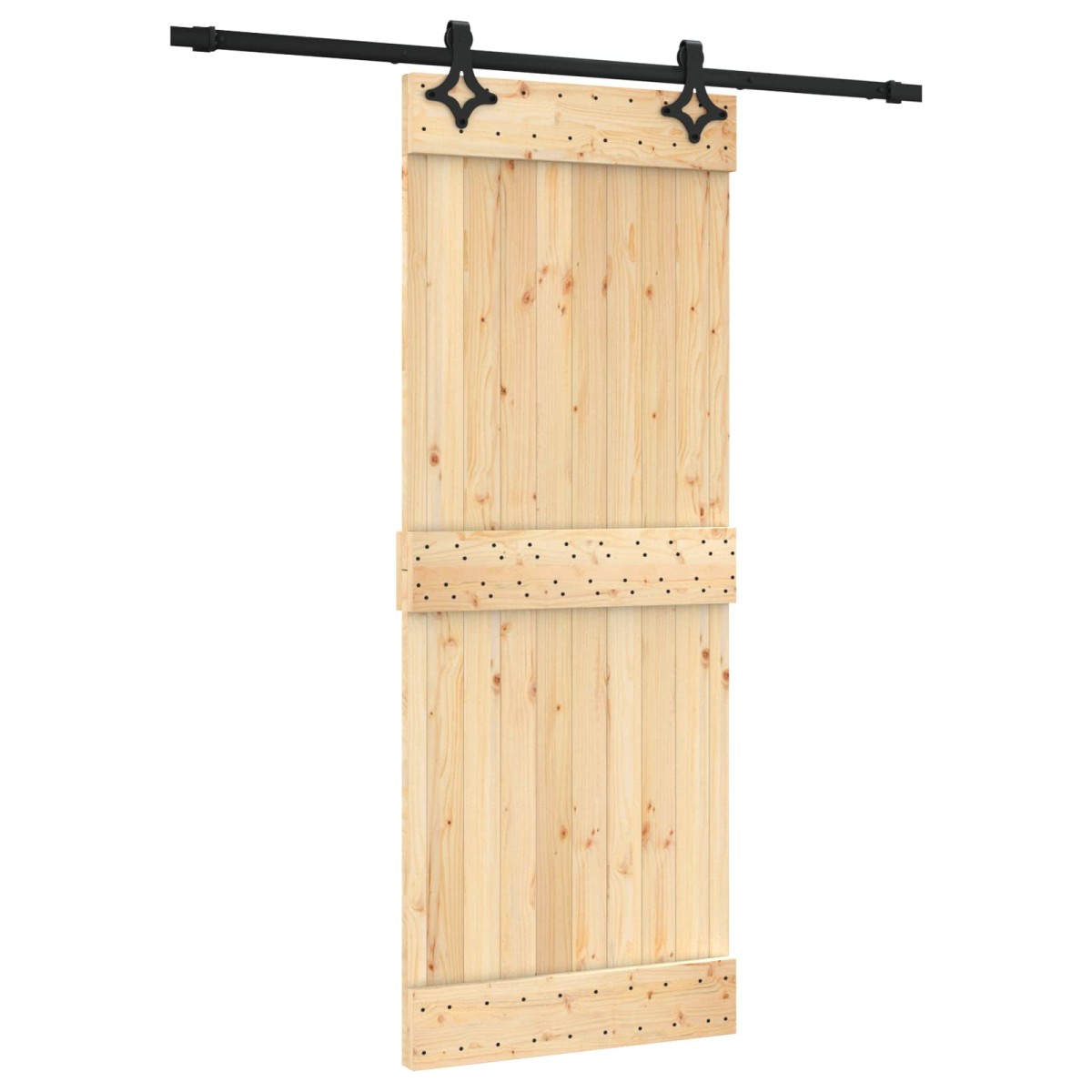 vidaXL Συρόμενη Πόρτα Φυσικό και Μαύρο 80 x 210 cm