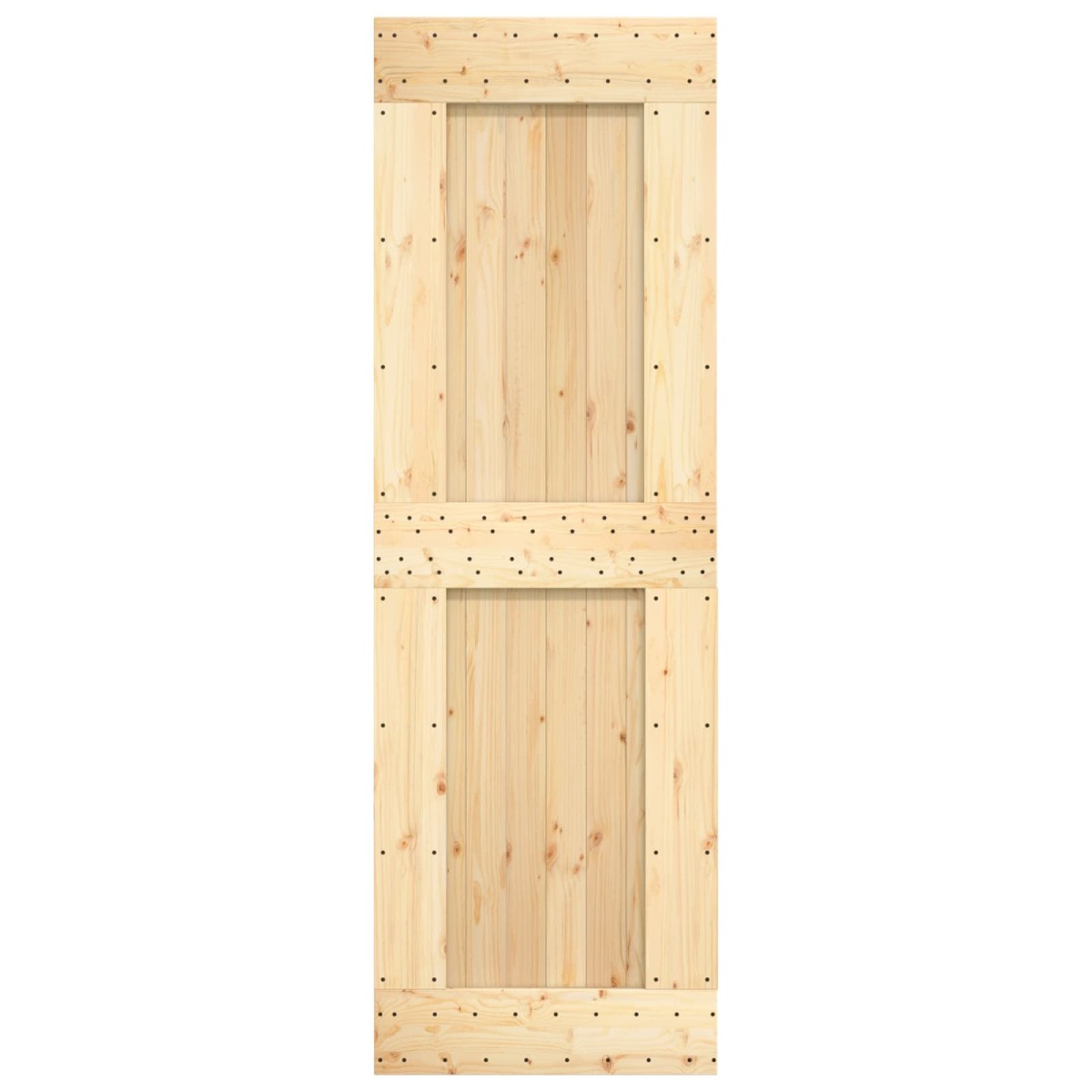 vidaXL Συρόμενη Πόρτα Φυσικό και Μαύρο 70 x 210 cm