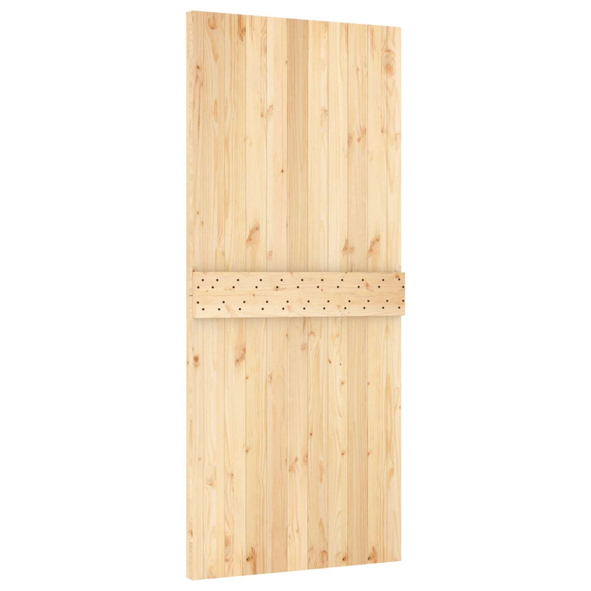 vidaXL Συρόμενη Πόρτα Φυσικό και Μαύρο 90 x 210 cm