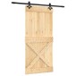 vidaXL Συρόμενη Πόρτα Φυσικό και Μαύρο 95 x 210 cm