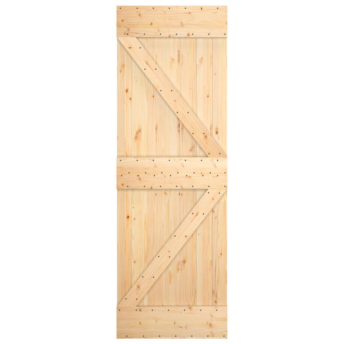 vidaXL Συρόμενη Πόρτα Φυσικό και Λευκό 70 x 210 cm