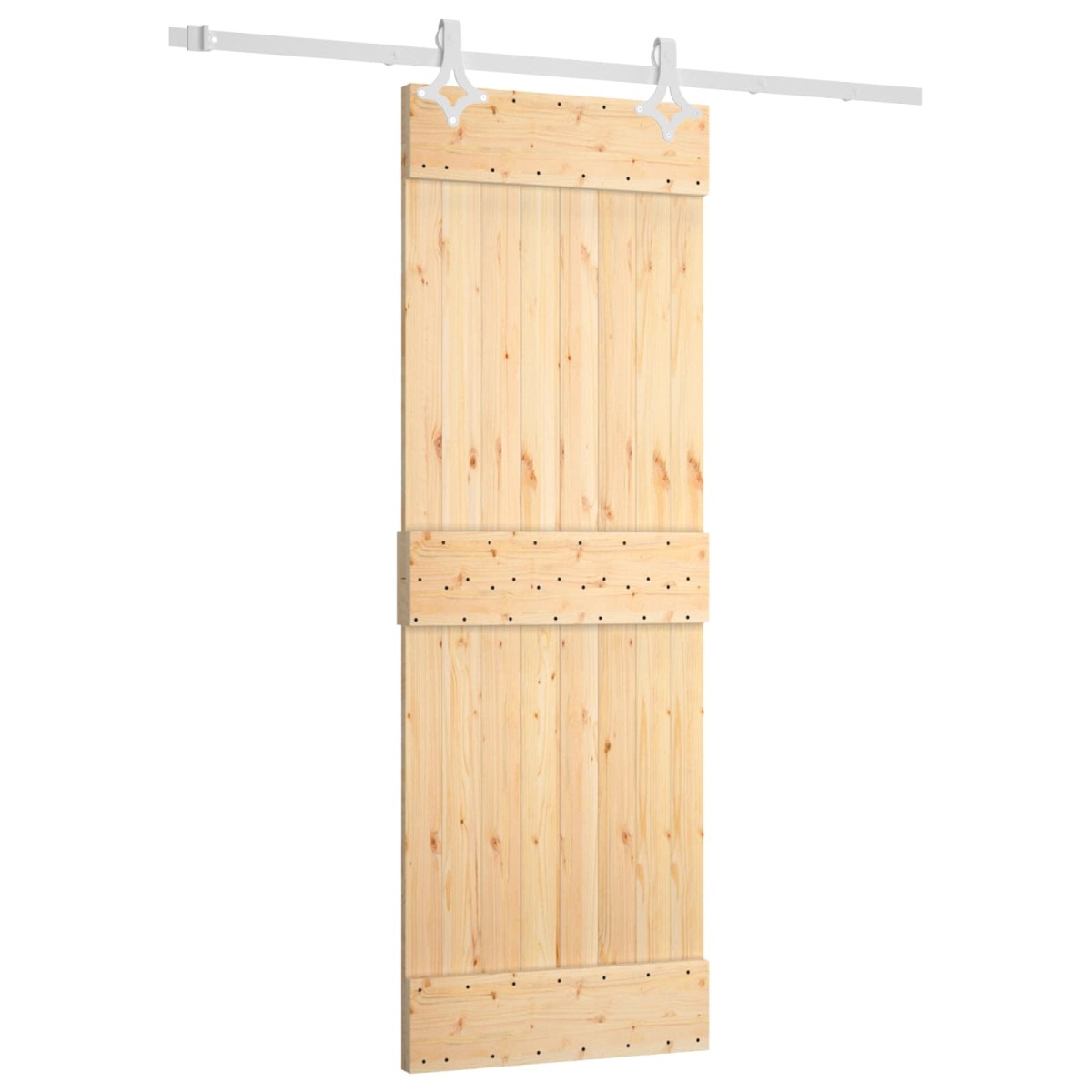 vidaXL Συρόμενη Πόρτα Φυσικό και Λευκό 70 x 210 cm