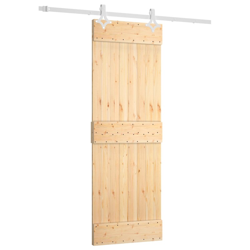 vidaXL Συρόμενη Πόρτα Φυσικό και Λευκό 70 x 210 cm