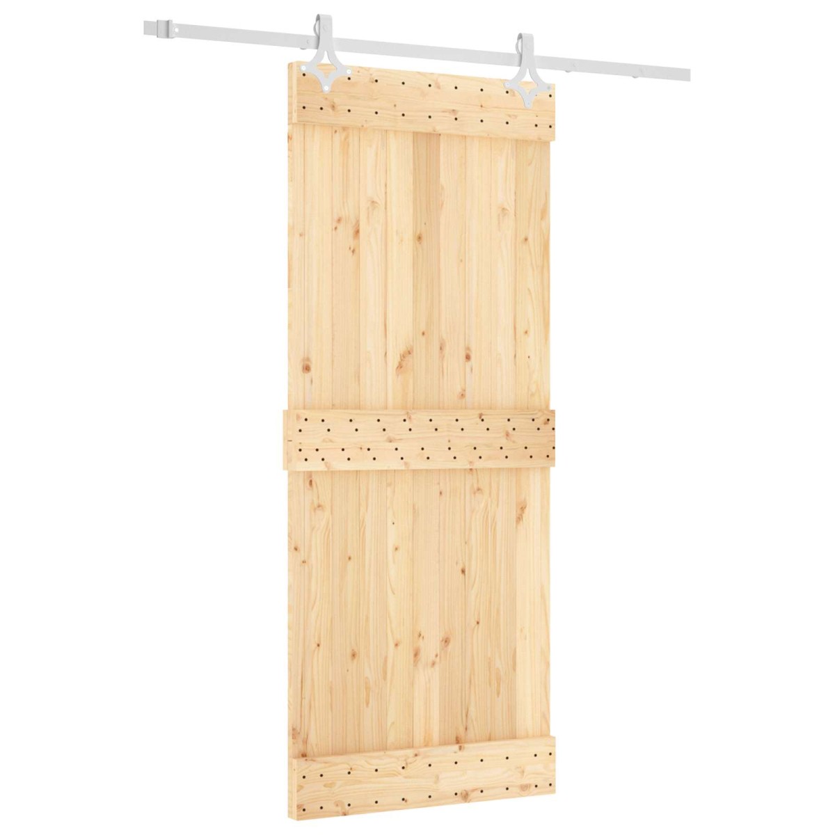 vidaXL Συρόμενη Πόρτα Φυσικό και Λευκό 85 x 210 cm