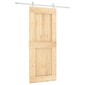 vidaXL Συρόμενη Πόρτα Φυσικό και Λευκό 85 x 210 cm