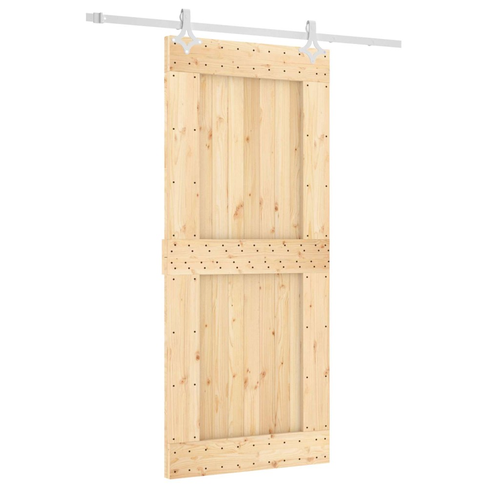vidaXL Συρόμενη Πόρτα Φυσικό και Λευκό 90 x 210 cm