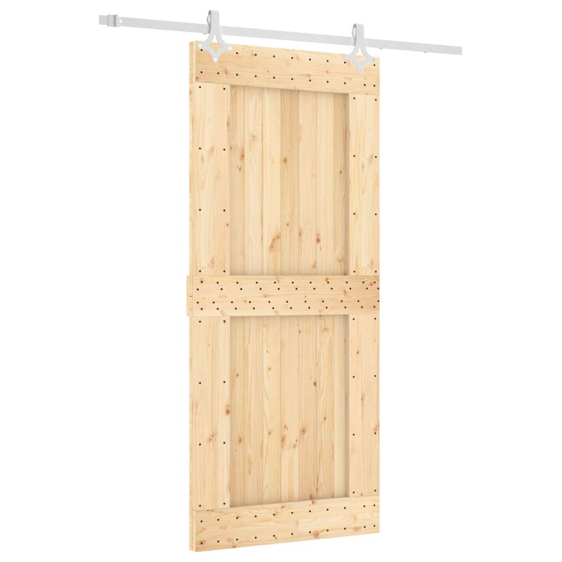 vidaXL Συρόμενη Πόρτα Φυσικό και Λευκό 90 x 210 cm