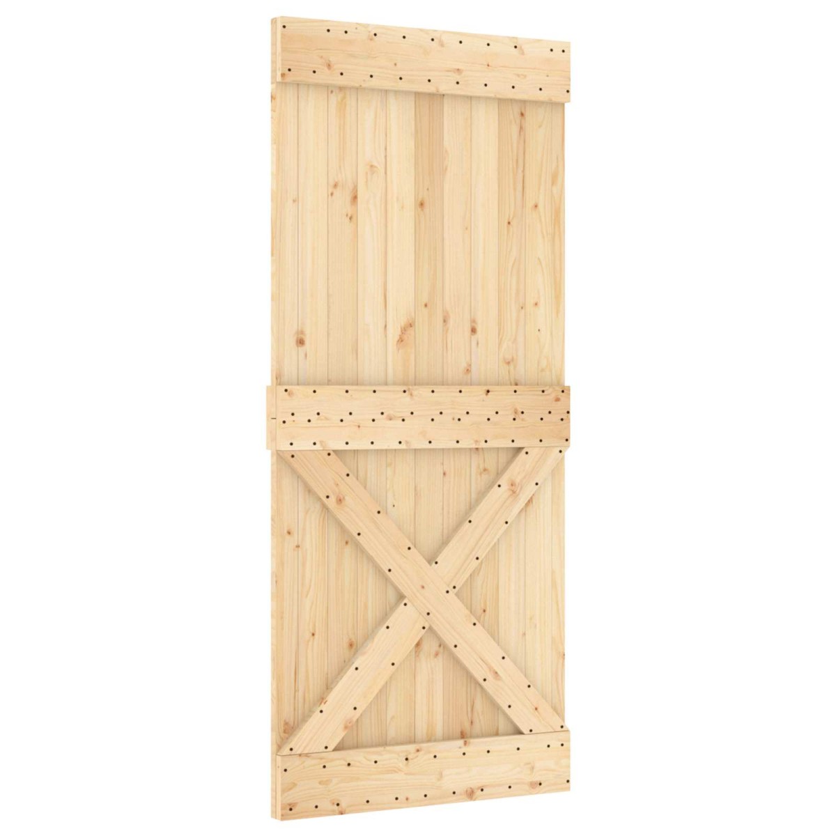 vidaXL Συρόμενη Πόρτα Φυσικό και Λευκό 90 x 210 cm