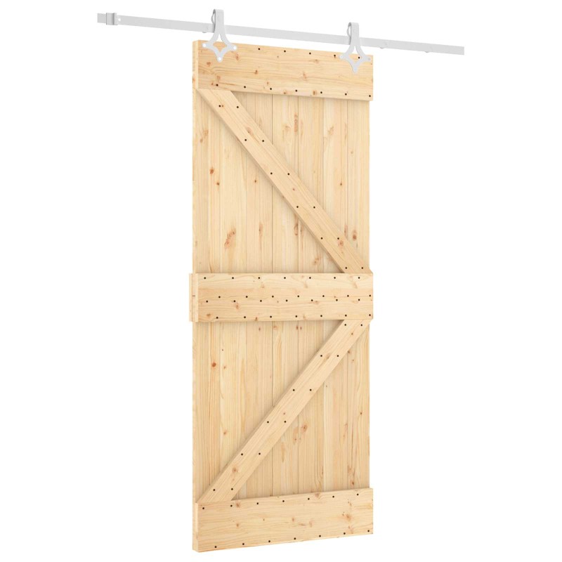 vidaXL Συρόμενη Πόρτα Φυσικό και Λευκό 85 x 210 cm