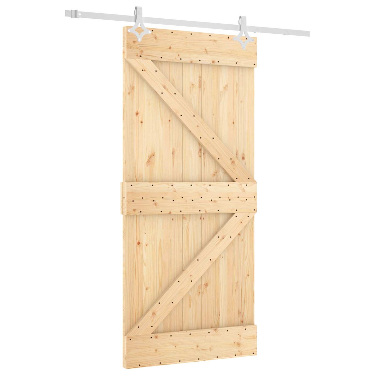 vidaXL Συρόμενη Πόρτα Φυσικό και Λευκό 95 x 210 cm