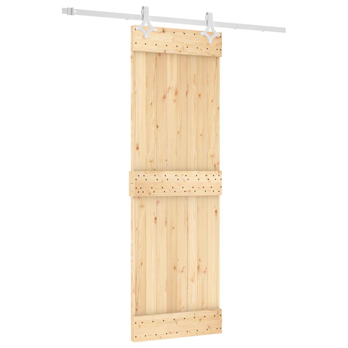 vidaXL Συρόμενη Πόρτα Φυσικό και Λευκό 70 x 210 cm
