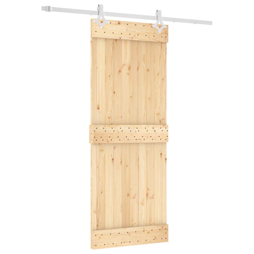 vidaXL Συρόμενη Πόρτα Φυσικό και Λευκό 80 x 210 cm