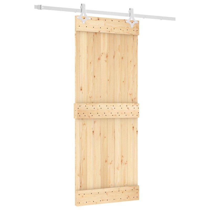 vidaXL Συρόμενη Πόρτα Φυσικό και Λευκό 80 x 210 cm