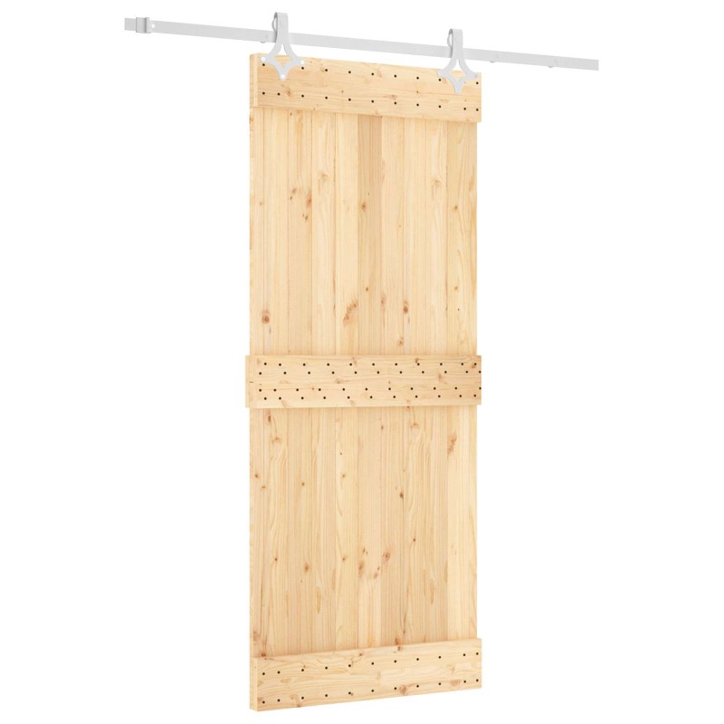 vidaXL Συρόμενη Πόρτα Φυσικό και Λευκό 85 x 210 cm