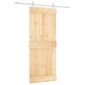 vidaXL Συρόμενη Πόρτα Φυσικό και Λευκό 85 x 210 cm