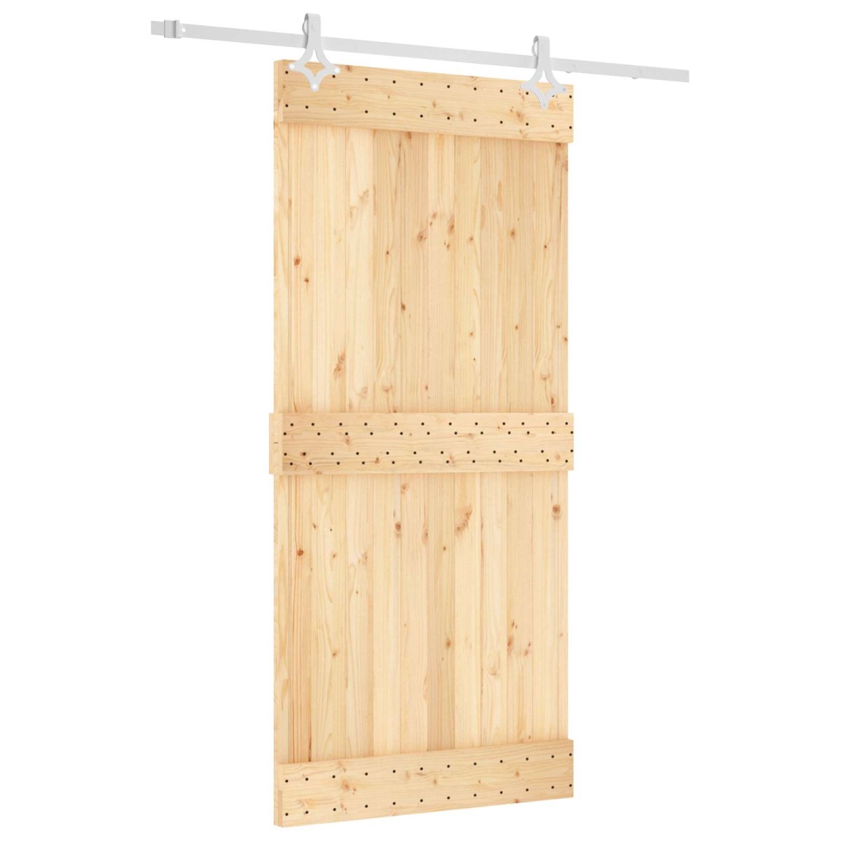 vidaXL Συρόμενη Πόρτα Φυσικό και Λευκό 95 x 210 cm