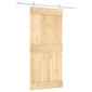 vidaXL Συρόμενη Πόρτα Φυσικό και Λευκό 95 x 210 cm
