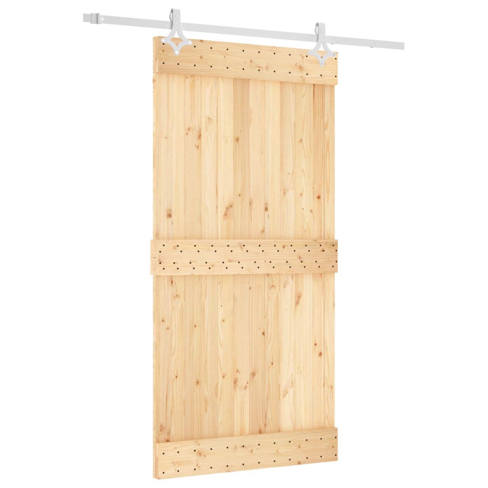 vidaXL Συρόμενη Πόρτα Φυσικό και Λευκό 100 x 210 cm