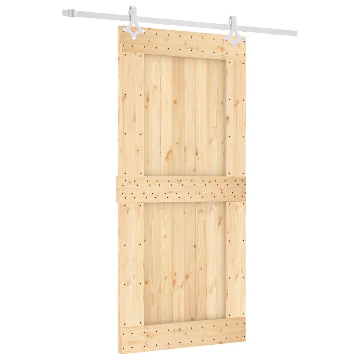 vidaXL Συρόμενη Πόρτα Φυσικό και Λευκό 95 x 210 cm