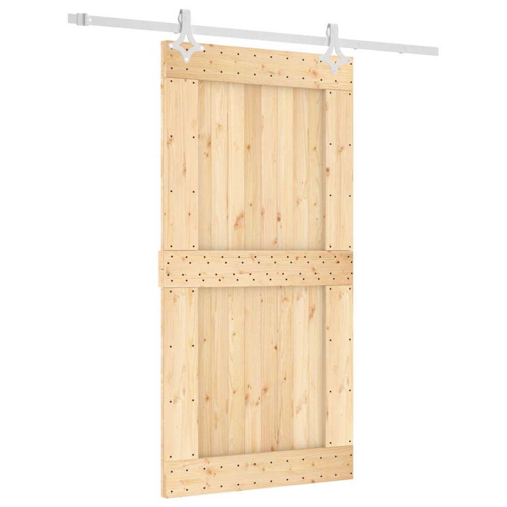 vidaXL Συρόμενη Πόρτα Φυσικό και Λευκό 100 x 210 cm