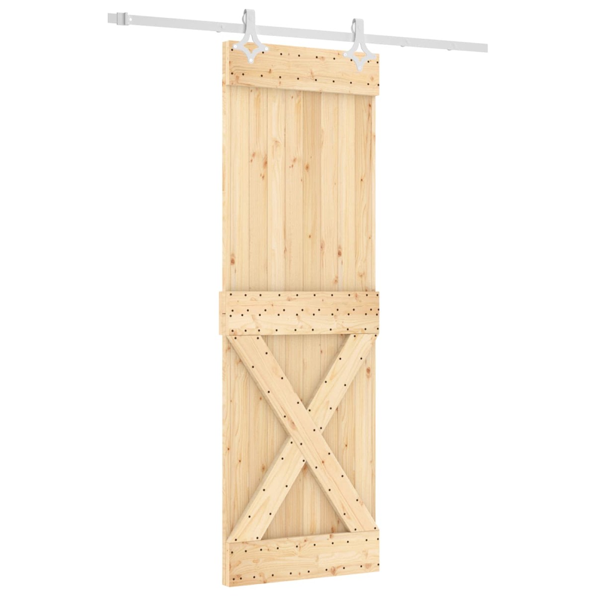 vidaXL Συρόμενη Πόρτα Φυσικό και Λευκό 70 x 210 cm